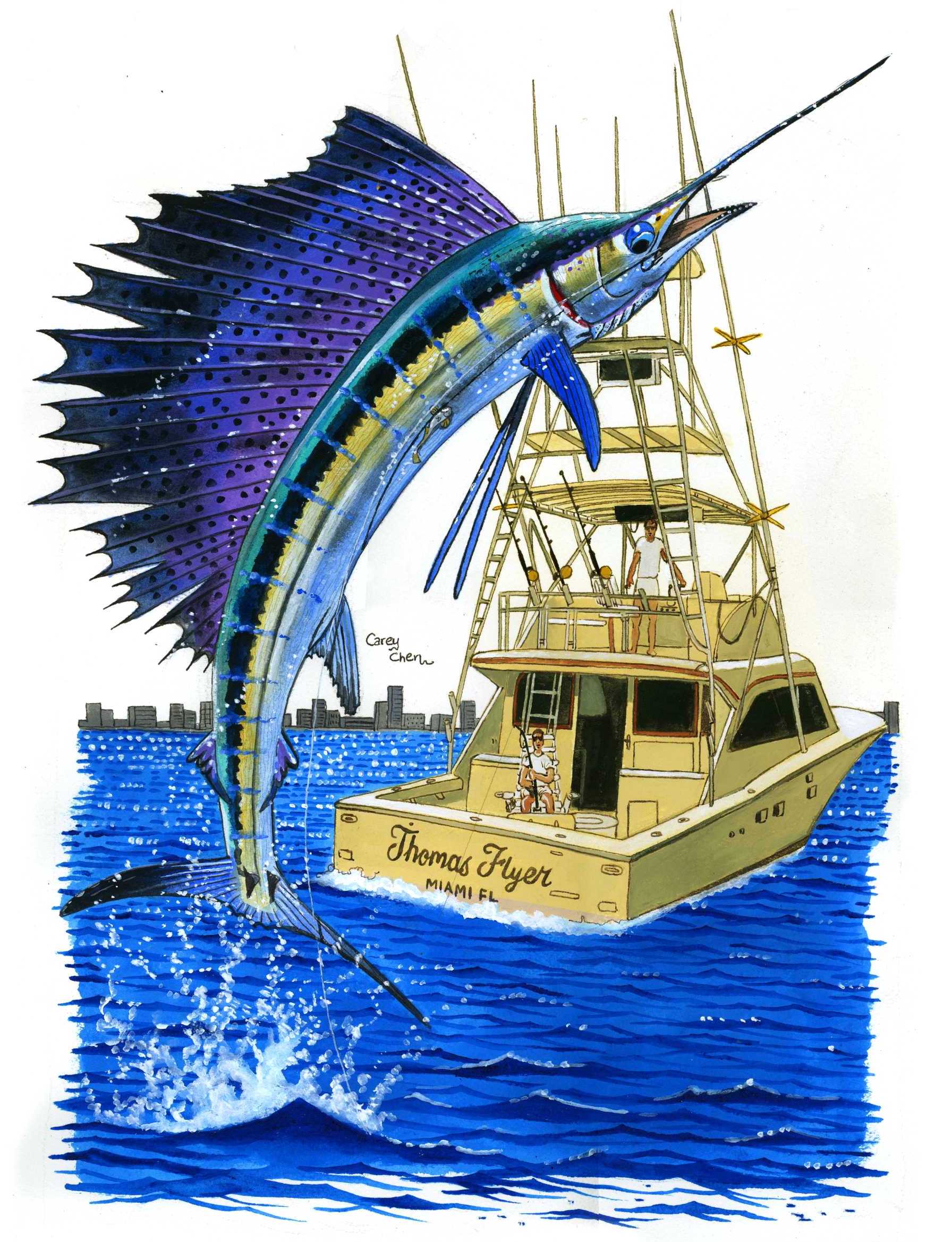 Deep-Sea Fishing Boat NEW POPEYE Naval Cover unused postcard Miami Beach,  FL
